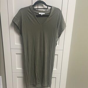 Frame Denim Olive V-Neck Tshirt dress size small